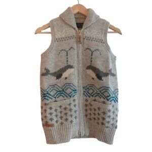 Gray Whale Patterned Sweater Vest